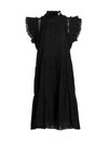Sea Flutter-sleeve Eyelet Midi Dress In Black