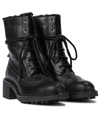 Chloé Franne Lug-sole Shearling-lined Leather Loafer Boots In Black