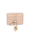 Chloé Mini Alphabet Leather Wallet In Blush Nude