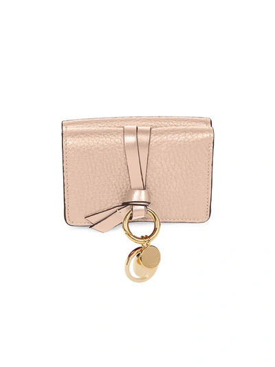 Chloé Mini Alphabet Leather Wallet In Blush Nude