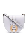 Chloé Darryl Leather Crossbody Saddle Bag In Grey