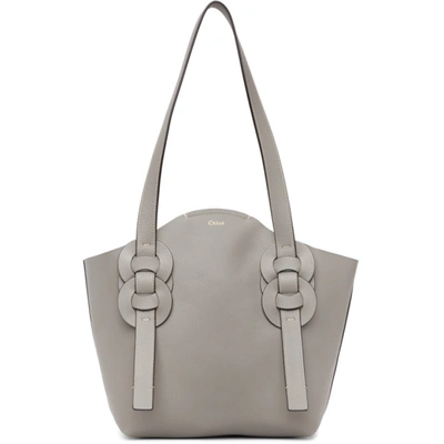 Chloé Darryl Small Braided Grained-leather Tote Bag In Grey