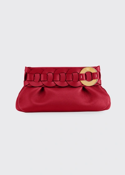 Chloé Darryl Clutch Bag In Red