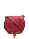 Chloé Marcie Mini Textured-leather Shoulder Bag In Smoked Red