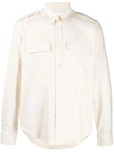 Helmut Lang Back Strap Double Flap Pocket Shirt In White