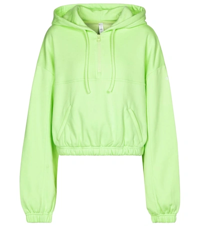 Alo Yoga Stadium Cotton-blend Hoodie In Neon Lime