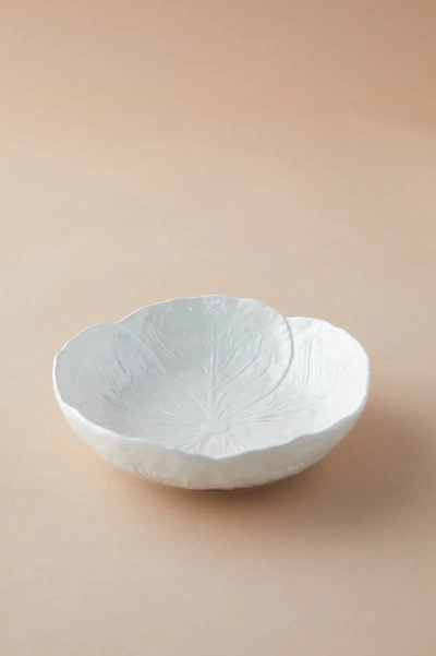 Anthropologie Ceramic Cabbage Bowl In White