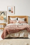 Anthropologie Lustered Velvet Alastair Quilt By  In Orange Size Q Top/bed