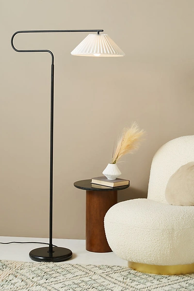 Anthropologie Harriet Pleated Floor Lamp In Black