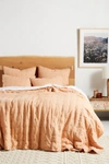 Anthropologie Moderna Linen Quilt By  In Orange Size Q Top/bed