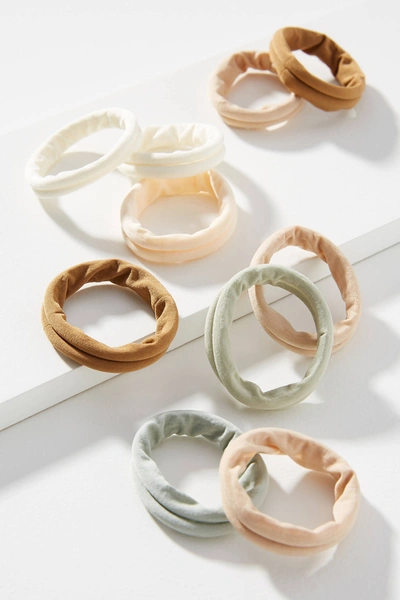 Anthropologie Tonal Hair Tie Set In Beige