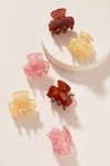 Anthropologie Speckled Mini Hair Clip Set In Pink