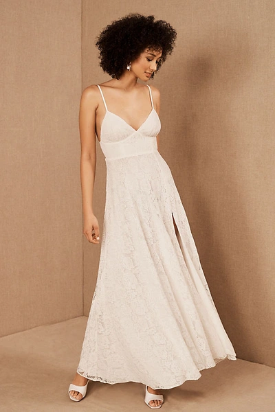 intricate lace dress LACE MOCKNECK DRESS IN White Large main image 0