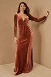 Anthropologie Jenny Yoo Ryland Velvet Maxi Dress In Pink