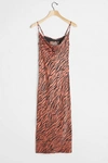 Anthropologie Elyse Printed Bias Slip Dress In Brown