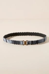 Anthropologie Winnie Velvet Stretch Belt In Blue