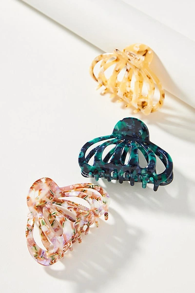 Anthropologie Aimee Claw Hair Clip Set In Green