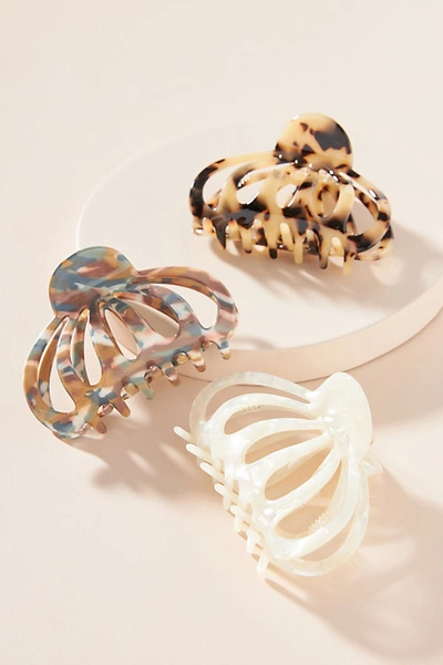 Anthropologie Aimee Claw Hair Clip Set In Purple