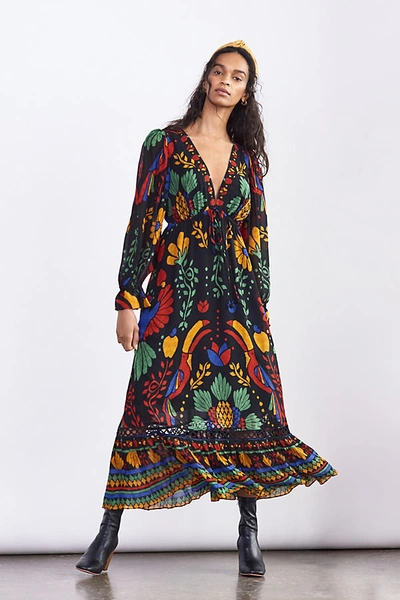 Farm Rio Georgette Maxi Dress In Assorted