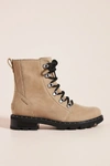 Sorel Lennox Lace-up Boots In Beige