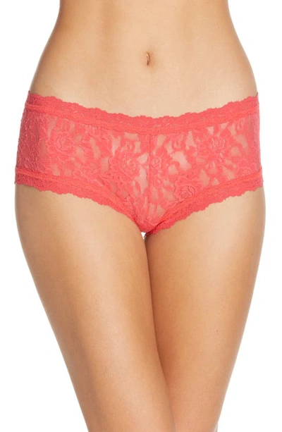 Hanky Panky Signature Lace Hipster Briefs In Coral Rose Orange