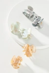 Anthropologie Speckled Mini Hair Clip Set In White