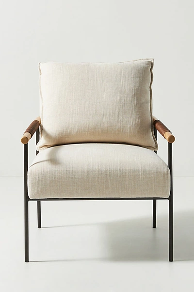Anthropologie Valencia Linen Atticus Armchair In White