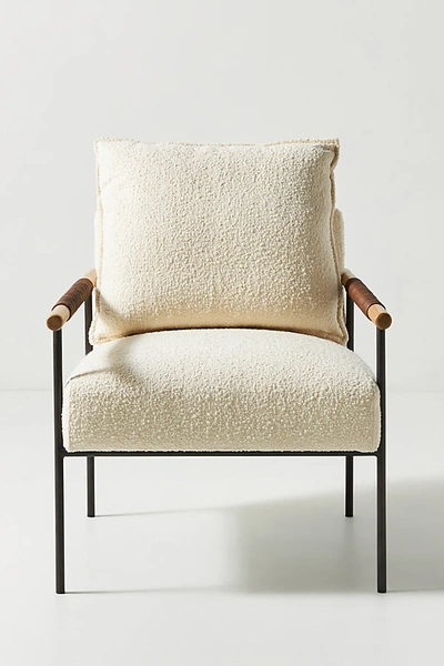 Anthropologie Boucle Atticus Armchair In White