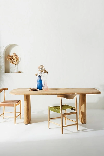 Anthropologie Kalle Sculptural Oak Dining Table In Beige