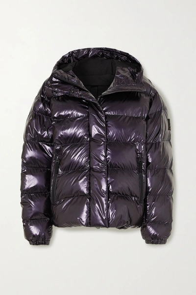 Bogner Fire+ice Ranja Oversized Cropped Hooded Metallic Quilted Ski Jacket In Purple