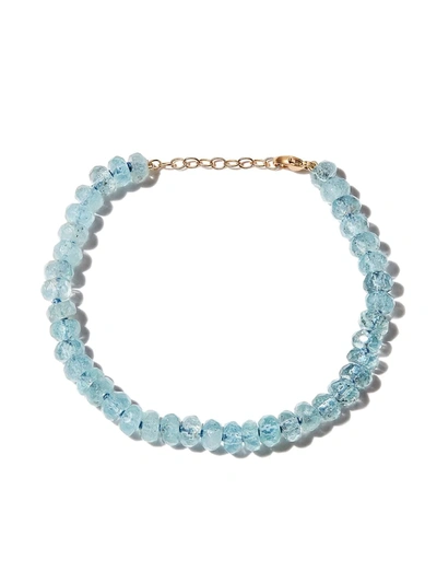 Jia Jia 14k Yellow Gold Oracle Beaded Aquamarine Bracelet