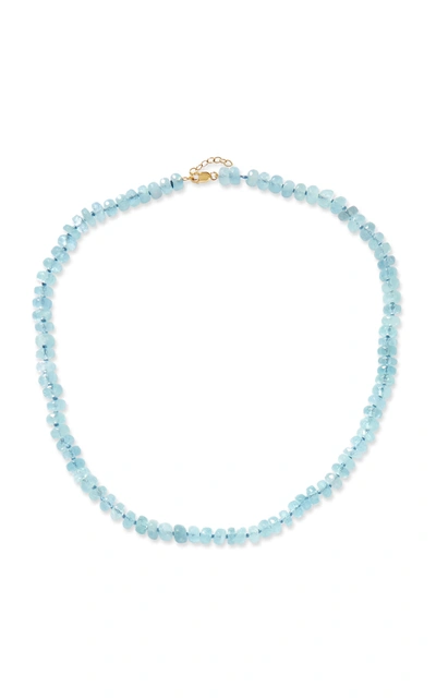 Jia Jia Oracle Aquamarine Crystal Necklace | Gemstones/yellow Gold In Blue