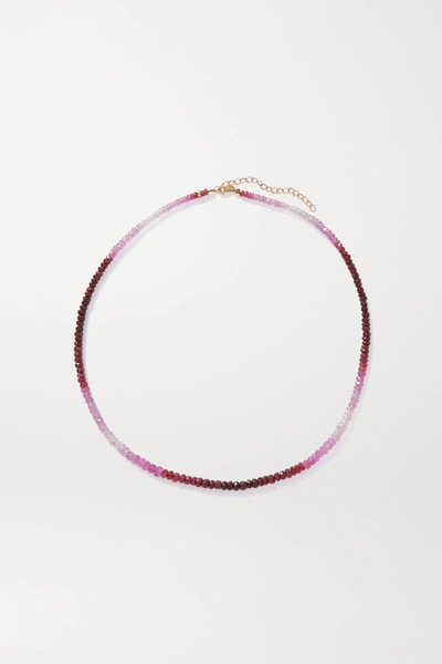 Jia Jia Arizona Gold Ruby Necklace In Pink