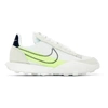 Nike Waffle Racer 2x Rubber-trimmed Ripstop And Suede Sneakers In Summit White/black/volt