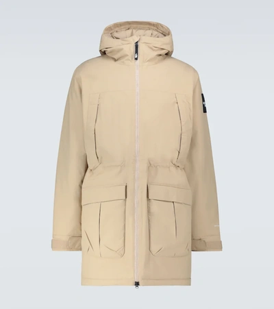 The North Face Storm Peak Logo-patch Padded-shell Hooded Parka In Beige