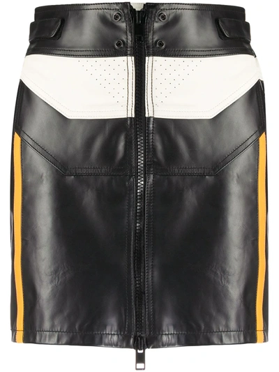 Diesel Colour-block Biker Mini Skirt In Black