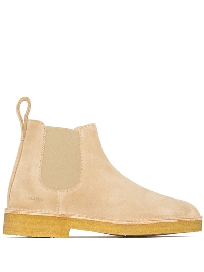 Clarks Originals Neutral Sand Suede Desert Chelsea Boots In Neutrals