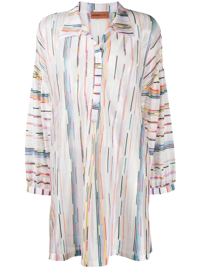 Missoni Semi-sheer Stripe Mini Dress In White