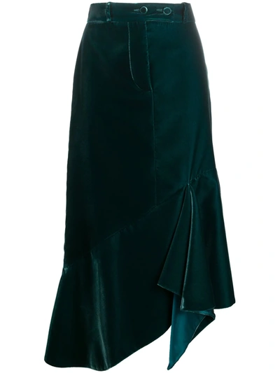 Tom Ford Asymmetric Mid-length Skirt In Green