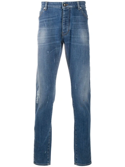 Emporio Armani Mid-rise Straight Jeans In Blue