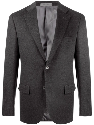 Corneliani Single-breasted Cashmere-blend Blazer In Grey