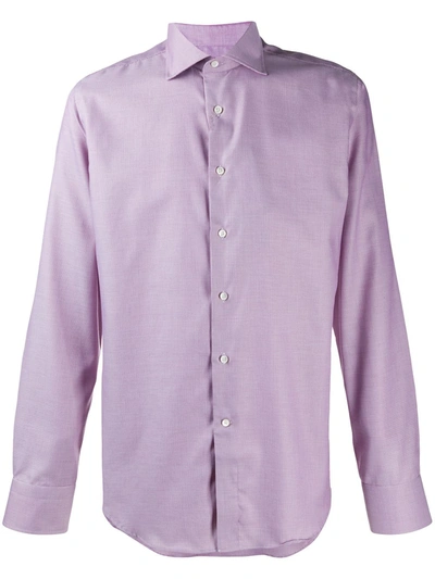 Canali Tailored Cotton Long-sleeved Shirt In Pink
