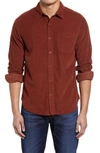 Ag Colton Corduroy Button-up Shirt In Fired Copper
