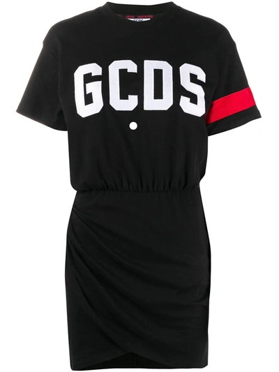 Gcds T-shirt Dress With Logo In Black