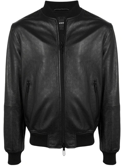 ヤ*ー様 Emporio Armani Embossed Lether Jack Emporio Armani Embossed Bomber Jacket In Black | ModeSens