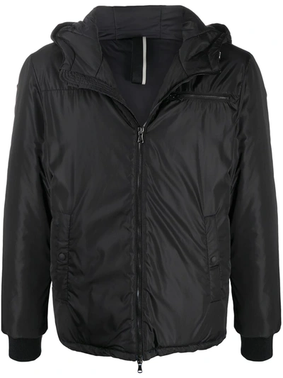 Low Brand Hooded Padded Jacket In Black