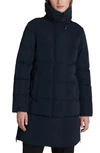 Woolrich Vail Water Repellent Quilted Down Coat In Midnight Blue
