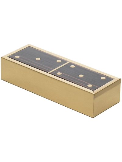 L'objet Gold Tone Deco Dominoes Set In Black