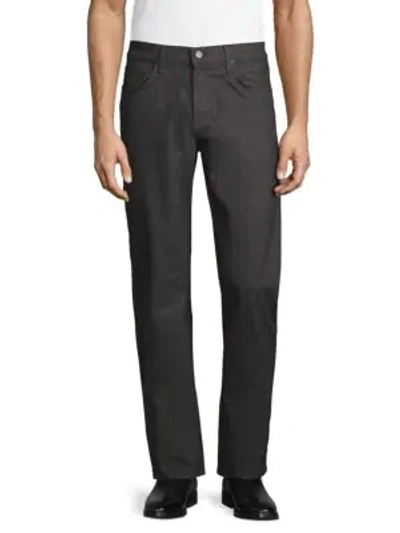 J Brand Kane Straight-fit Textured Pants In Charcoal
