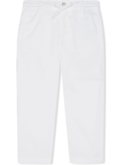 Dolce & Gabbana Kids' Logo-appliqued Track Trousers In White